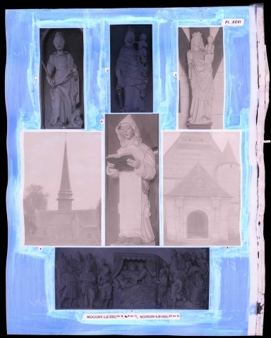 "Églises rurales du département de l'Eure" du chanoine Bonnenfant tome II, planche XCVI Nogent-le-Sec (Eure) et Nojeon-en-Vexin (Eure).
