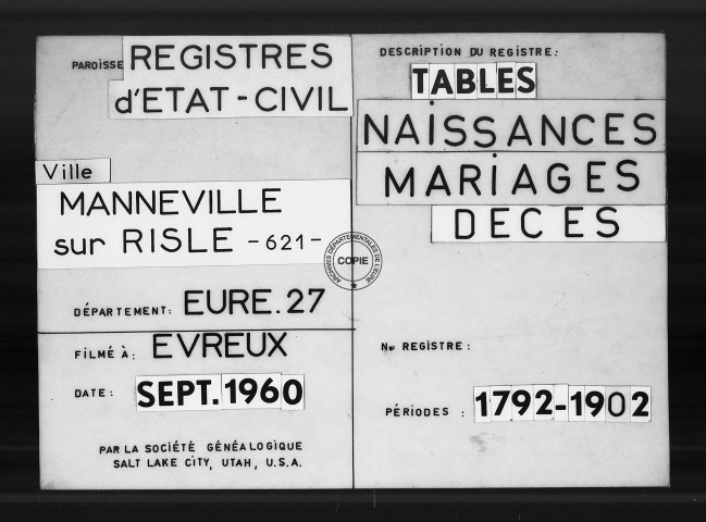 Tables (1792-1902)