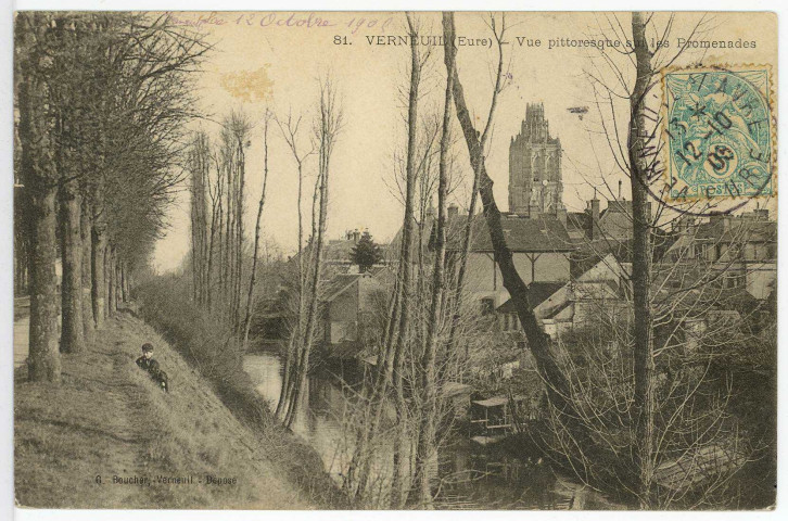 Verneuil-sur-Avre. Vue pittoresque sur les Promenades.