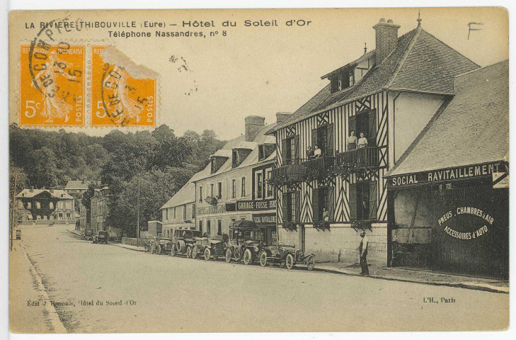 Fontaine-la-Soret. La Rivière Thibouville Hôtel du Soleil d'Or.