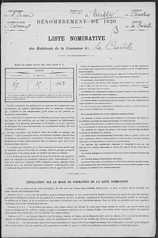 CROISILLE(LA) 1926