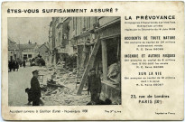 Gaillon. Accident survenu à Gaillon (Eure) - Novembre 1938 - Société d'assurances La Prévoyance.
