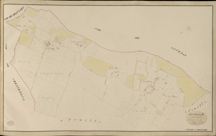 Saint-Christophe-sur-Avre. Section B _ de la Rayrie _ 1re de 4 Feuilles