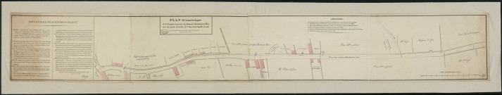 "Plan géométrique de la conduite sous terre du ruisseau descendant de Bizi, avec une partie de la rue de l'Ange dans laquelle il coule".