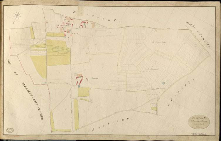 Claville. Section E _ de l'hermitage et de l'Epinay _ 1re de 3 Feuilles