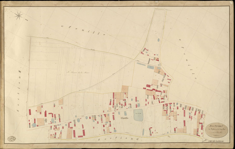 Claville. Section C _ de l'Eglise et du Long Bue _ 1re de 4 Feuilles