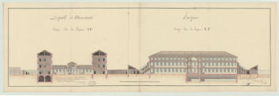 Evreux _Hospice rue Saint-Louis. Projet 2 _ " Dépôt de mendicité et l'hospice " .