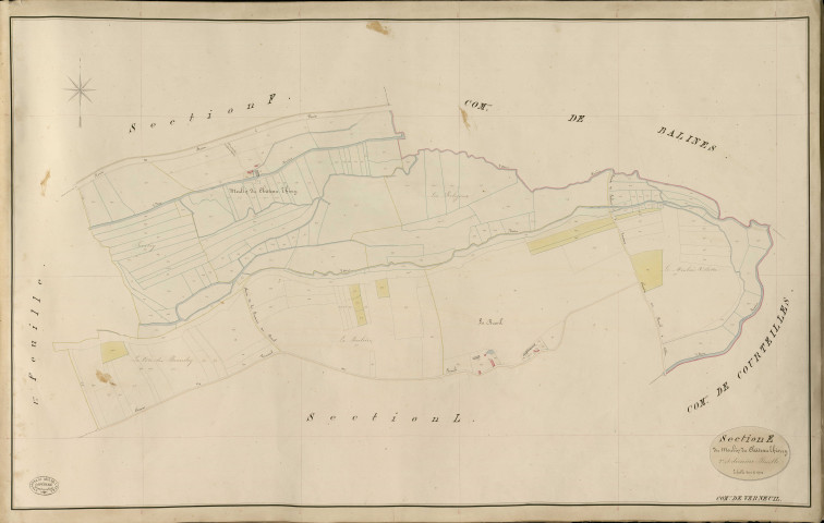 Verneuil-sur-Avre. Section E _ du Moulin du Château Thierry _ 2e et dernière Feuille