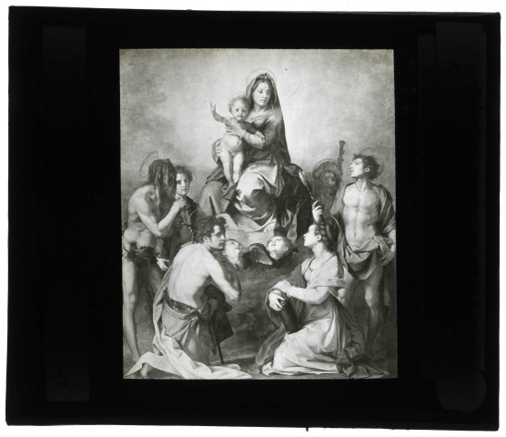 Musée de Florence (Italie), tableau d'Andrea del Sarto « Vierge à l'enfant ».