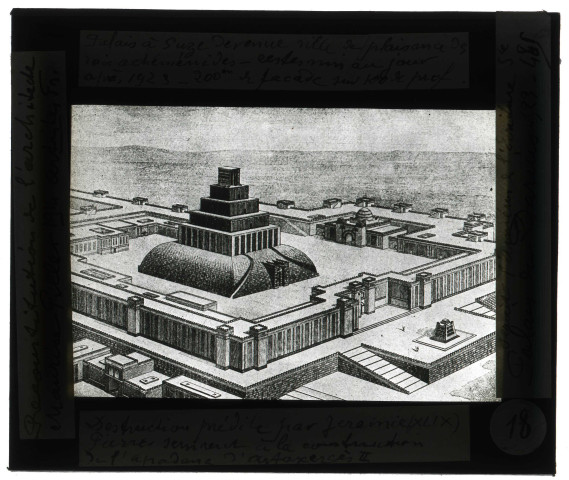 Dessin du palais de Darius Ier à Suse (Perse).
