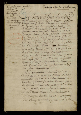 Procès-verbal et cahier manuscrit en deux exemplaires.