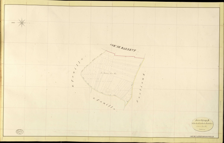 Saint-Aubin-d'Ecrosville. Section D _ du Bout du Val et du Bois du Puits Méret _ 1re de 5 Feuilles