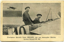 Andelys (Les). L'Aviateur havrais Léon Molon sur son monoplan Blériot moteur Anzani 60 HP.