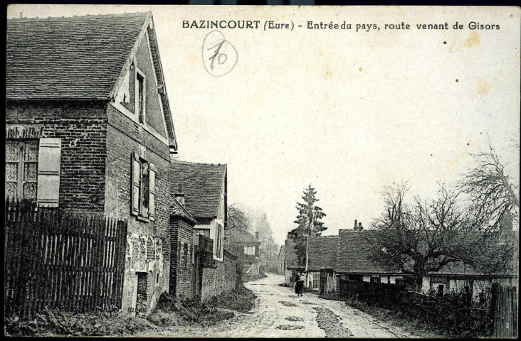 Bazincourt-sur-Epte. Entrée du Pays, route venant de Gisors.