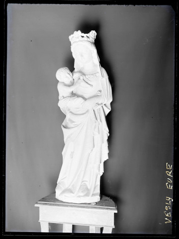 Statue de Vierge à l'enfant de l'église de Vesly (Eure).