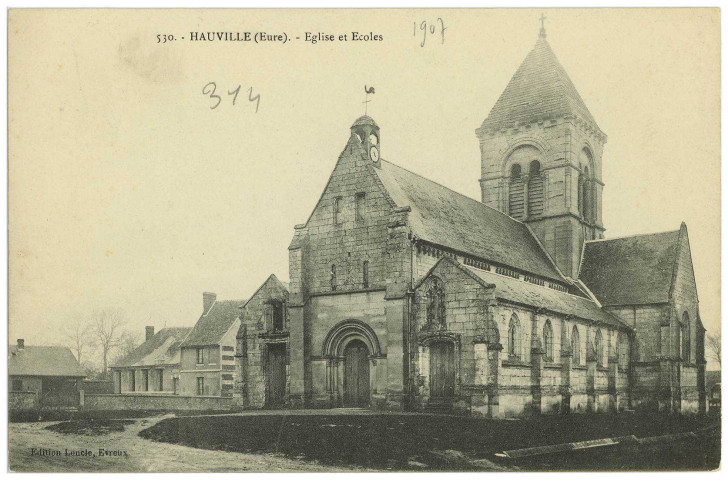 Hauville. Eglise et Ecoles.