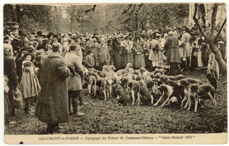 Beaumont-le-Roger. Equipage du Prince de Caraman-Chimay- "Saint-Hubert 1923".