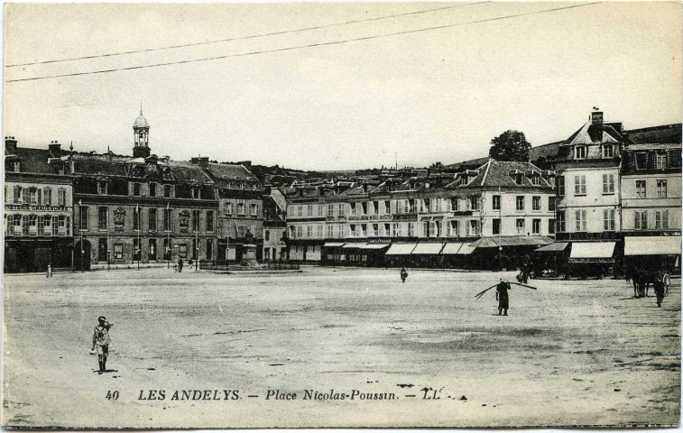 Andelys (Les). Place Nicolas Poussin.