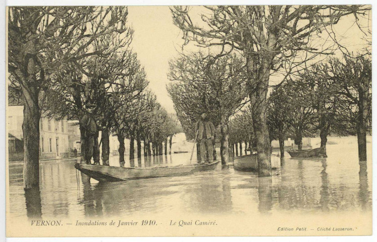 Vernon-Ville. Inondations de Janvier 1910. - Le Quai Camaré.