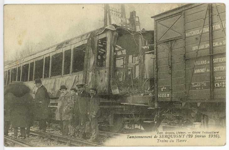 Serquigny. Tamponnement de Serquigny (29 février 1916). - Train du Havre.