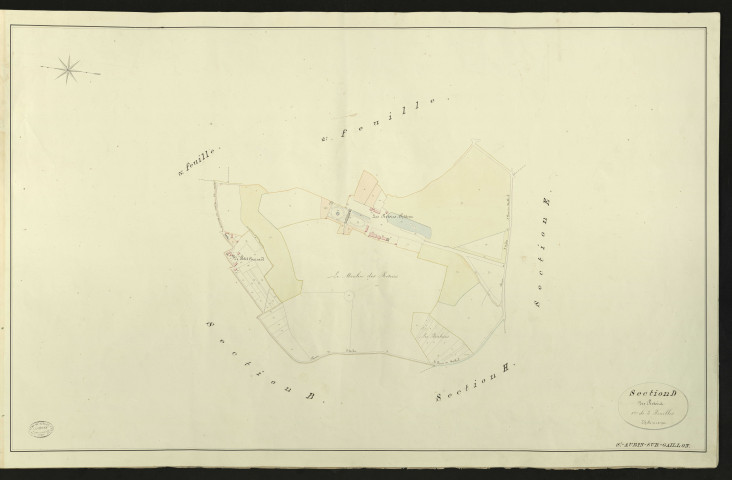 Saint-Aubin-sur-Gaillon. Section D _ des Rotoirt _ 1re de 3 Feuilles