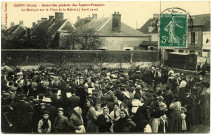 Gasny. Assemblée générale des Sapeurs-Pompiers - La Musique sur la Place de la Mairie (3 Avril 1910).