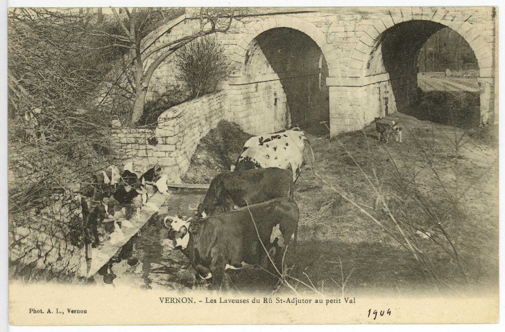 Vernon-Ville. Les Laveuses du Rû St-Adjutor au petit Val.