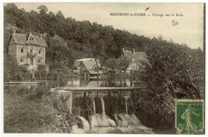 Beaumont-le-Roger. Paysage sur la Risle.