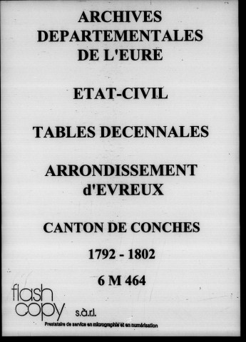Canton de Conches, 1792-1802