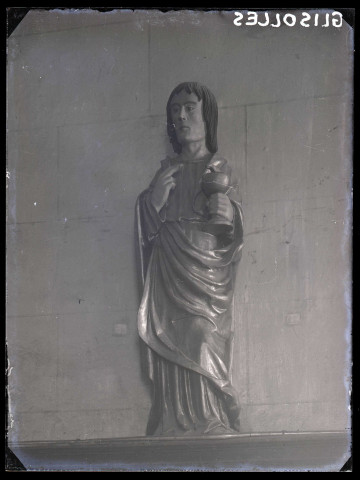 Église de Glisolles (Eure), statue de Saint-Jean.