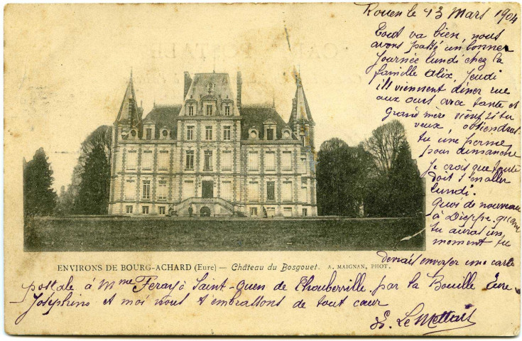 Bourg-Achard. Environs de Bourg-Achard (Eure) - Château de Bosgouet.