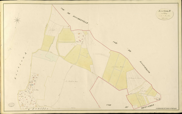 Saint-Pierre-du-Bosguérard. Section B _ du Village _ 1re de 2 Feuilles