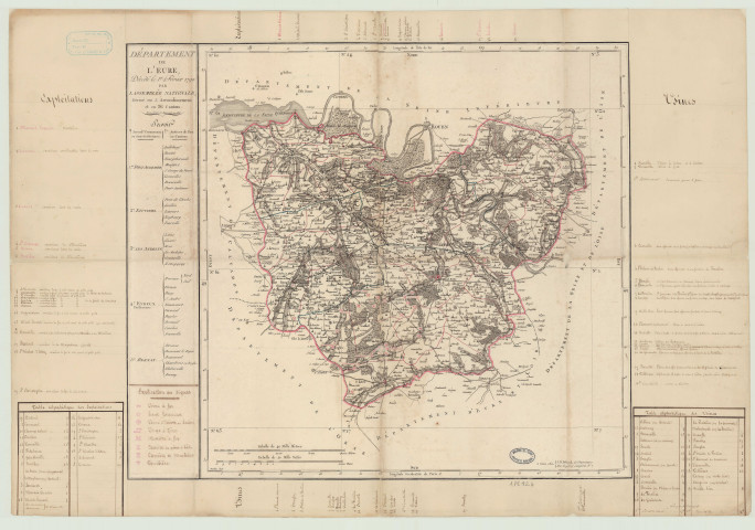 Carte du département de l'Eure décrété le 1e février 1790