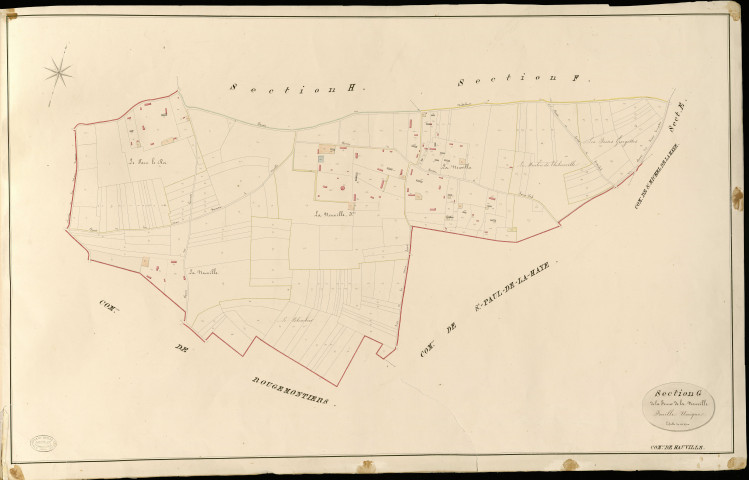 Hauville. Section G _ de la ferme de la Neuville _ Feuille Unique