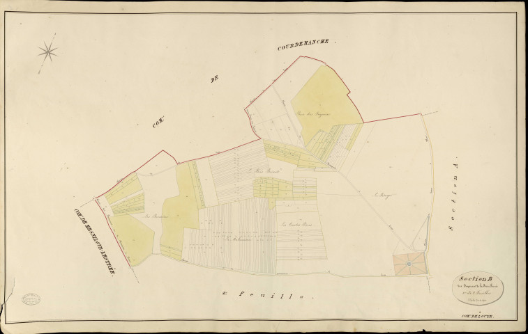Louye. Section B _ des Fayaux et de la Fosse Perrée _ 1re de 2 Feuilles