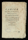 Cahier imprimé du Tiers-Etat.