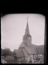Église de Saint-Vincent-du-Boulay (Eure), clocher et cimetière.