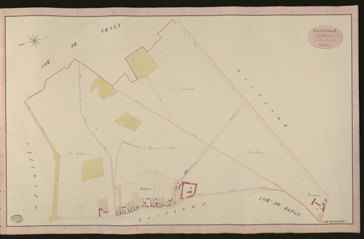 Noyers-près-Vesly (Les). Section B _ des Closeaux _ 1re de 2 Feuilles