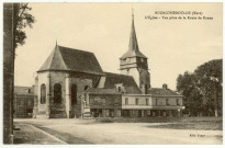 Bourgtheroulde. L'Eglise- Vue prise de la Route de Rouen.