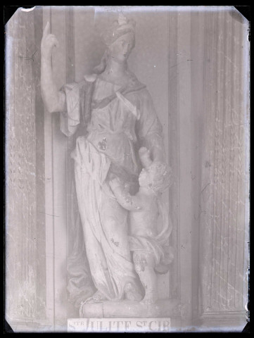 Église du Tilleul-Lambert (Eure), statue de Sainte-Julitte et de Saint-Cyr.