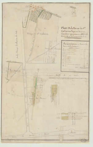 Vernon - "Plan des terres de la ferme de Sainte-Catherine". *