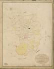 Avrilly. Tableau d'assemblage _ du Plan Parcellaire de la Commune d'Avrilly _ Canton de Damville - Evreux - Eure. _ Terminé sur le Terrain le 2 Décembre 1838 , sous l'administration de M. de Monicault, Préfet _ M. Dupuis, Maire _ sous la Direction de M. Garnier, Directeur des Contributions directes _ M. Le Fébure, Géomètre en Chef. _ Par M. Canu, Géomètre de 1re classe.