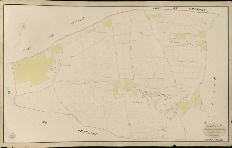 Gournay-le-Guérin. Section C _ de la Boutinière et de la Harillière _ Feuille Unique