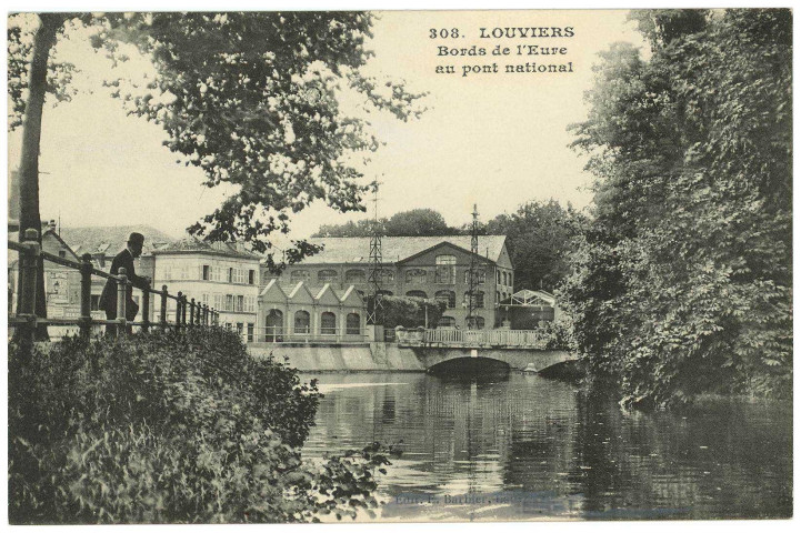 Louviers-Ville. Bords de l'Eure au Pont National.