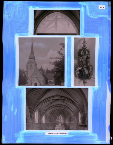"Églises rurales du département de l'Eure" du chanoine Bonnenfant tome I, planche V Amfreville-sur-Iton (Eure).