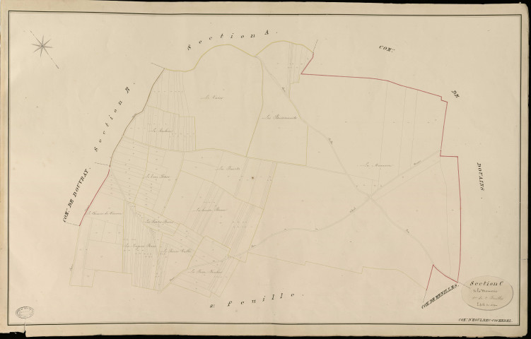 Houlbec-Cocherel. Section C _ de la Monnerie _ 1re de 2 Feuilles