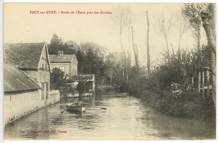 Pacy-sur-Eure. Bords de l'Eure près des Moulins.