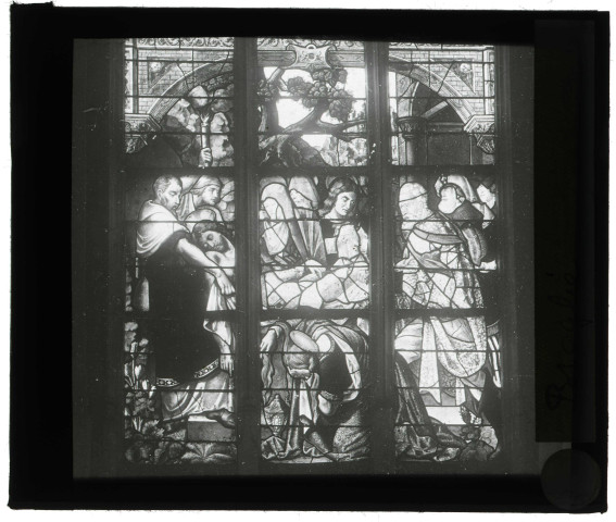 Église de Broglie (Eure), vitrail "La descente de Croix".