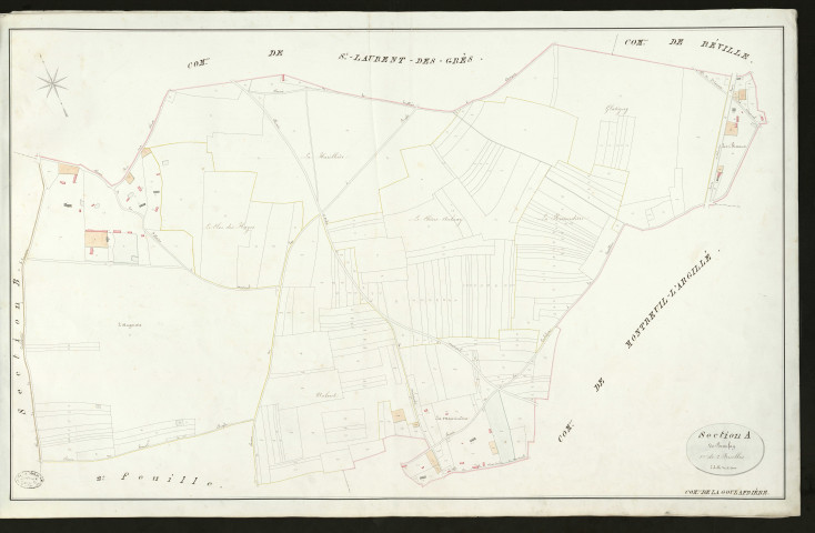 Goulafrière (La). Section A _ de Beaufay _ 1ère de 2 feuilles _ Echelle de 1 à 2500