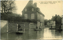 Andelys (Les). Crue de la Seine, Janvier 1910 - Petit Andely Grande Rue.